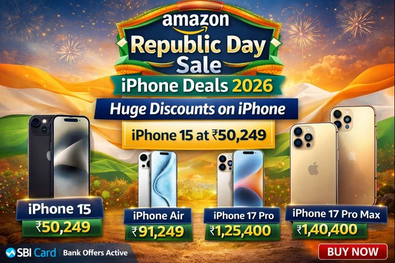 Amazon Republic Day Sale iPhone Deals 2026 – Huge Discounts on iPhone, iPhone 15 at ₹50,249
