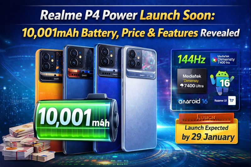 Realme P4 Power Launch Soon: 10,001mAh Battery, Price & Features Revealed