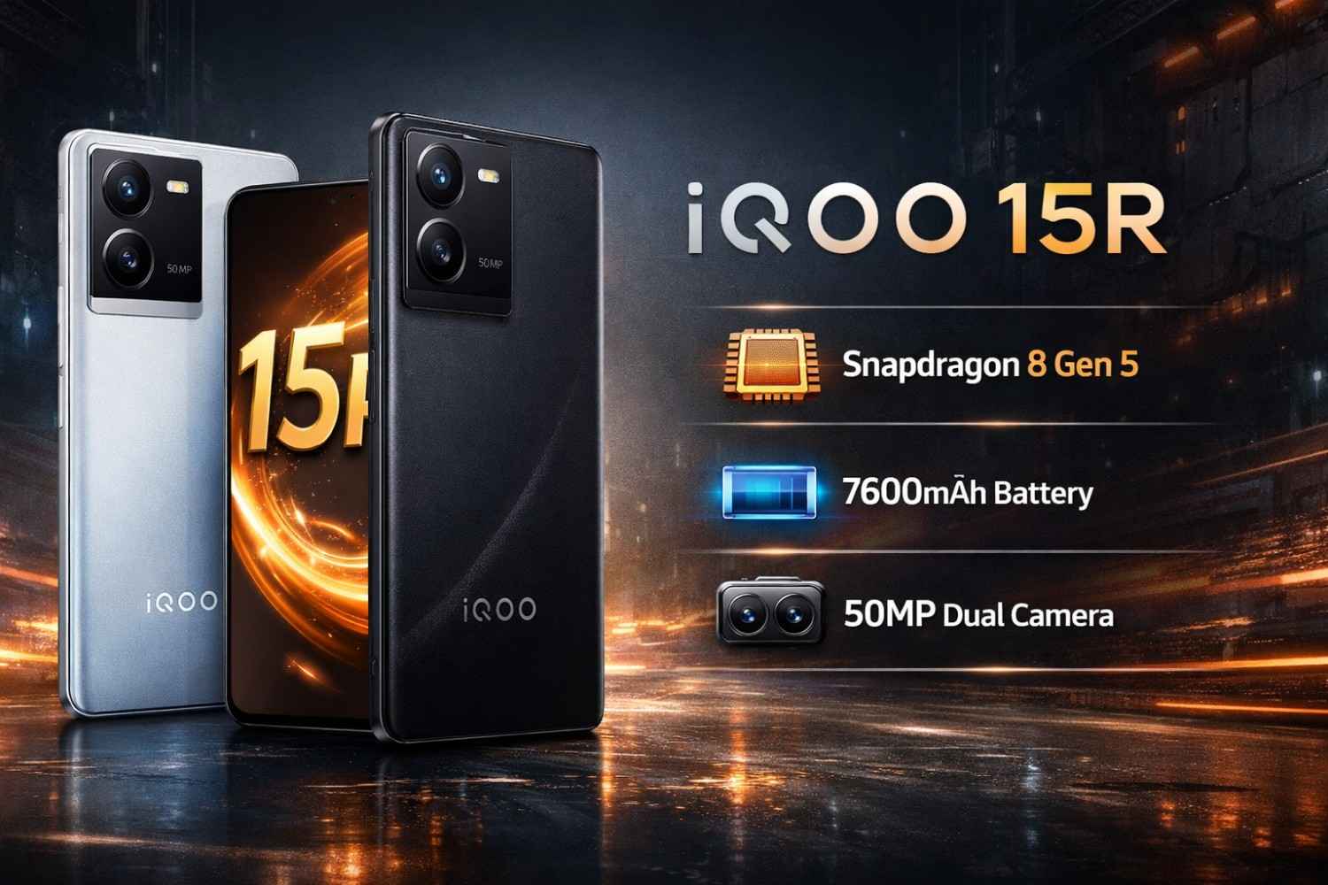 iQoo 15R Launch in India: 7600mAh Battery & Snapdragon 8 Gen 5 at ₹44,999!